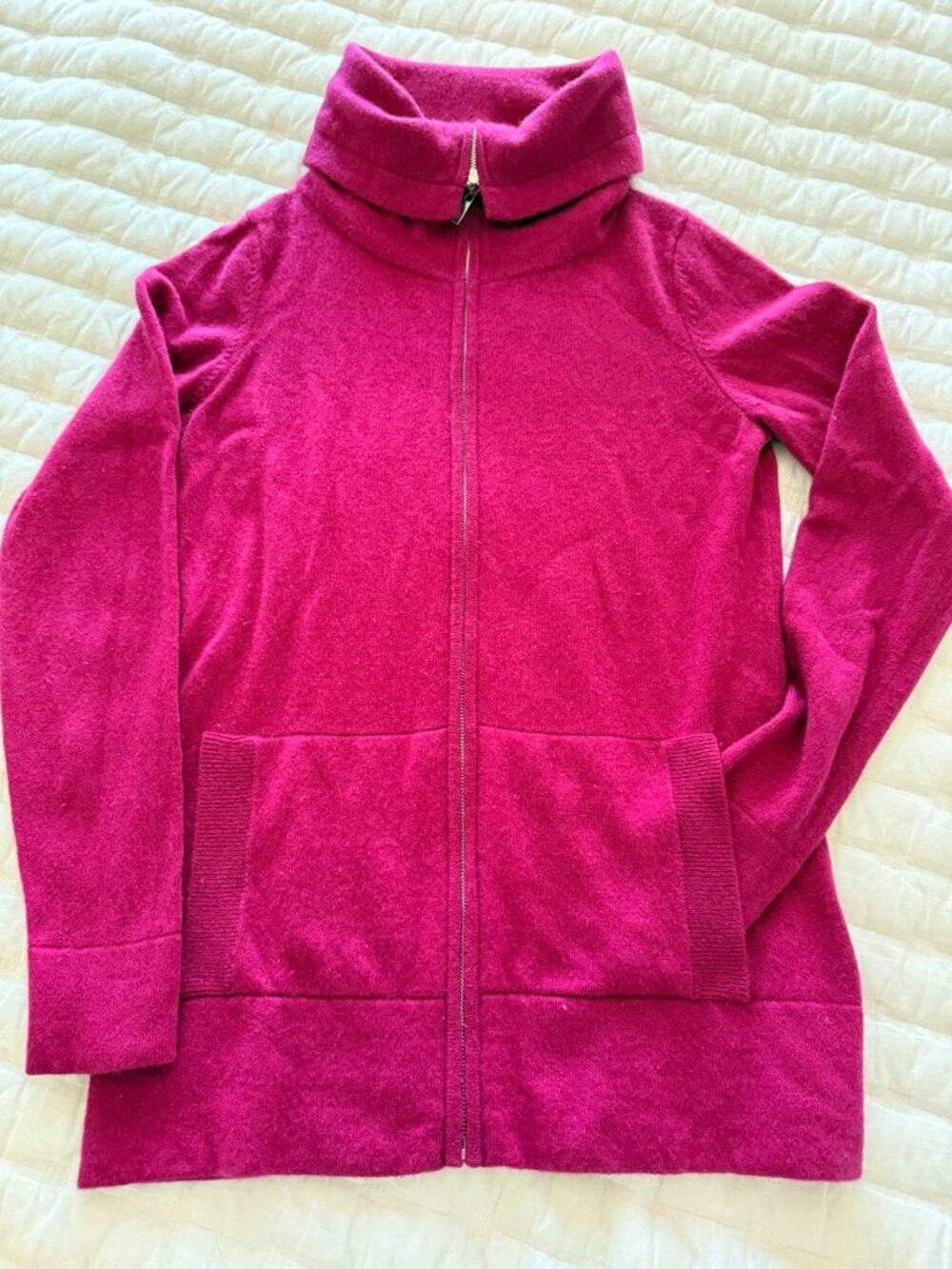 Banana Republic 100% Cashmere Full Zip Sweater Jacket Pink M